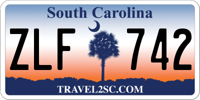 SC license plate ZLF742