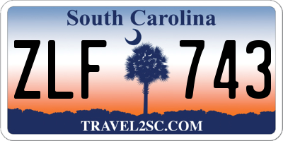 SC license plate ZLF743