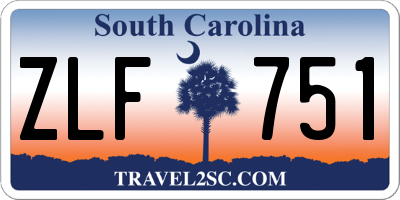 SC license plate ZLF751