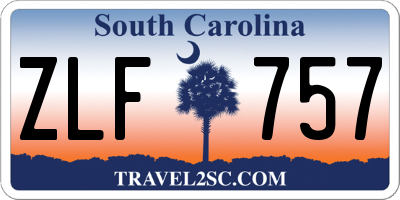 SC license plate ZLF757