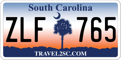 SC license plate ZLF765