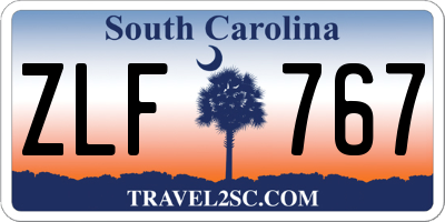 SC license plate ZLF767