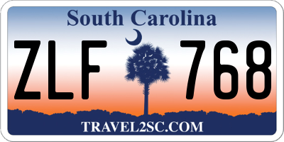 SC license plate ZLF768