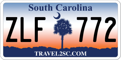 SC license plate ZLF772