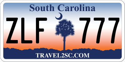SC license plate ZLF777