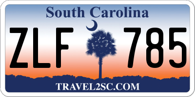 SC license plate ZLF785