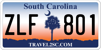 SC license plate ZLF801