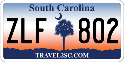 SC license plate ZLF802