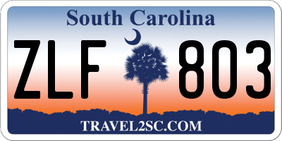 SC license plate ZLF803