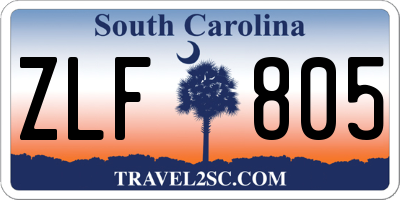 SC license plate ZLF805