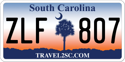 SC license plate ZLF807