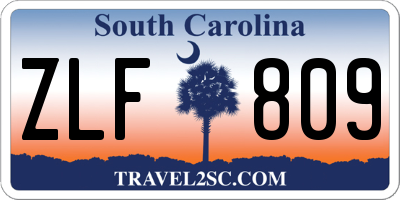 SC license plate ZLF809