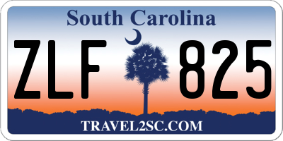 SC license plate ZLF825