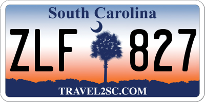 SC license plate ZLF827