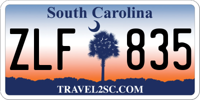 SC license plate ZLF835