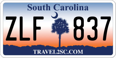 SC license plate ZLF837