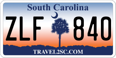 SC license plate ZLF840