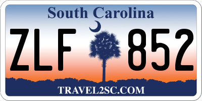 SC license plate ZLF852