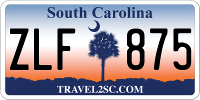 SC license plate ZLF875