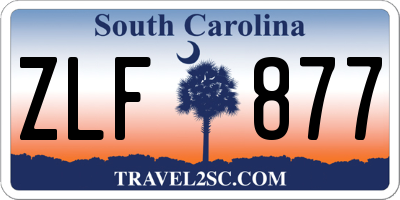 SC license plate ZLF877