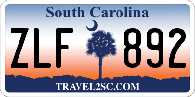 SC license plate ZLF892