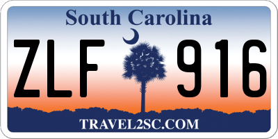 SC license plate ZLF916