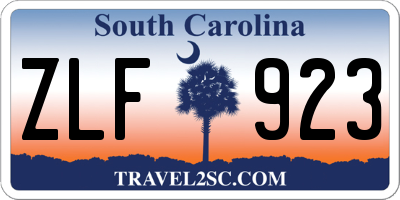 SC license plate ZLF923