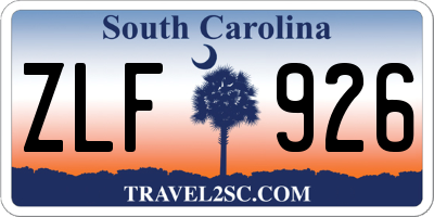 SC license plate ZLF926