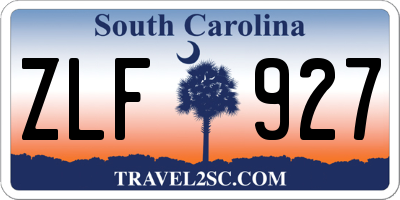 SC license plate ZLF927