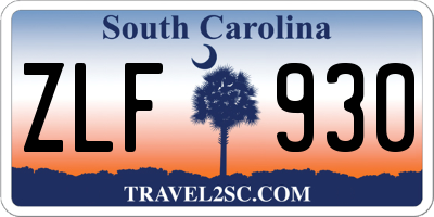 SC license plate ZLF930