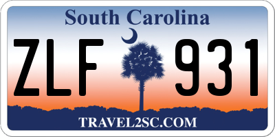 SC license plate ZLF931