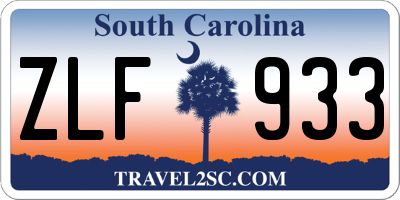 SC license plate ZLF933