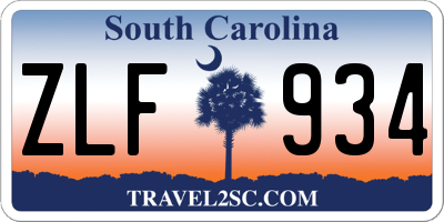 SC license plate ZLF934