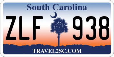 SC license plate ZLF938