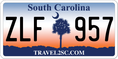 SC license plate ZLF957