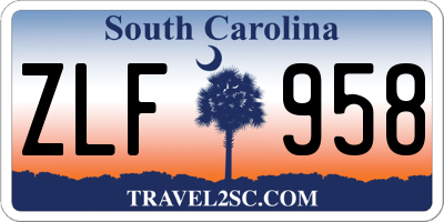 SC license plate ZLF958