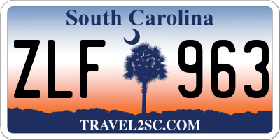SC license plate ZLF963