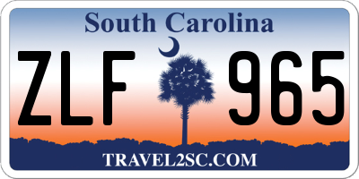 SC license plate ZLF965