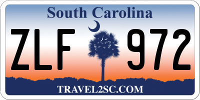 SC license plate ZLF972