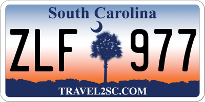 SC license plate ZLF977