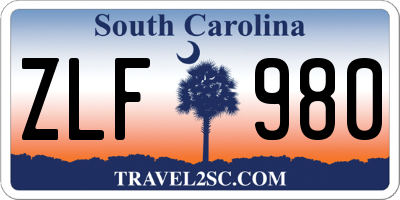 SC license plate ZLF980