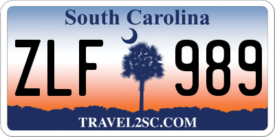 SC license plate ZLF989