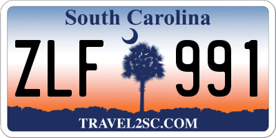 SC license plate ZLF991