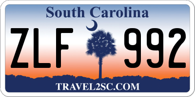 SC license plate ZLF992