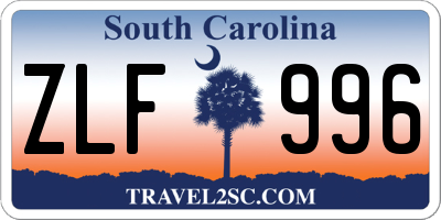 SC license plate ZLF996
