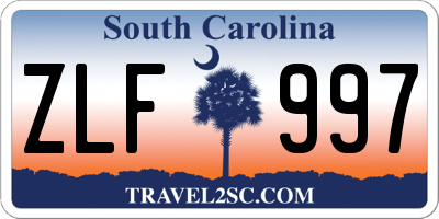 SC license plate ZLF997