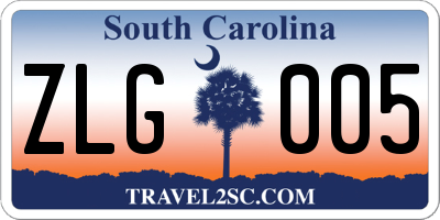 SC license plate ZLG005