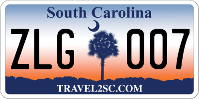 SC license plate ZLG007