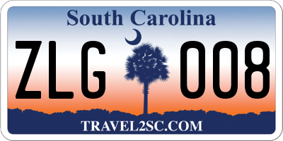 SC license plate ZLG008