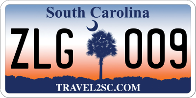 SC license plate ZLG009